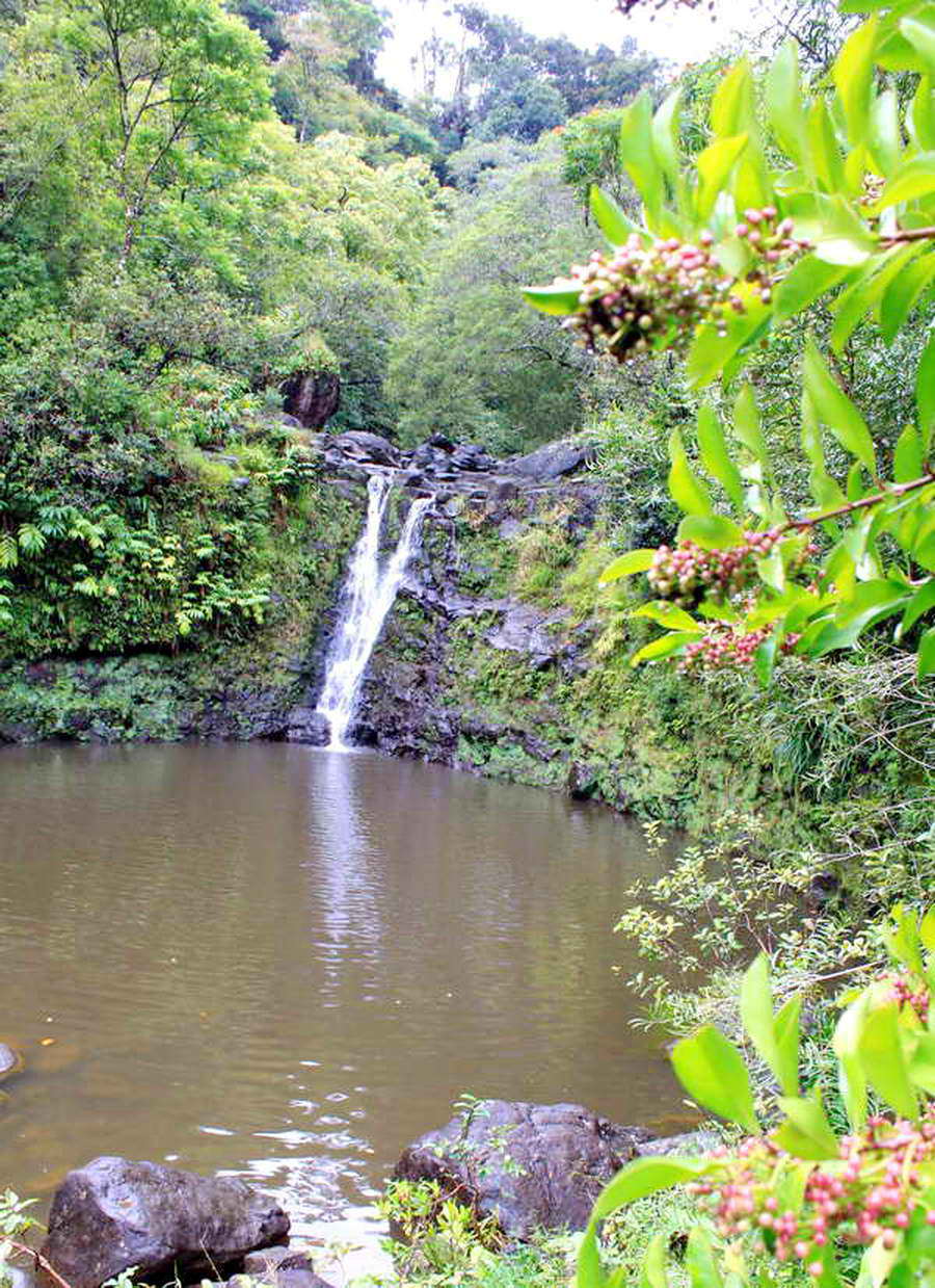hana road waterfall